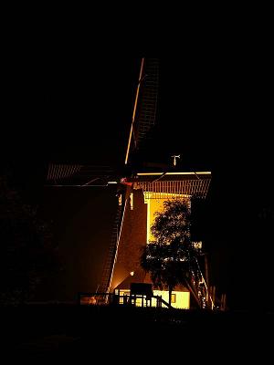 in het donker